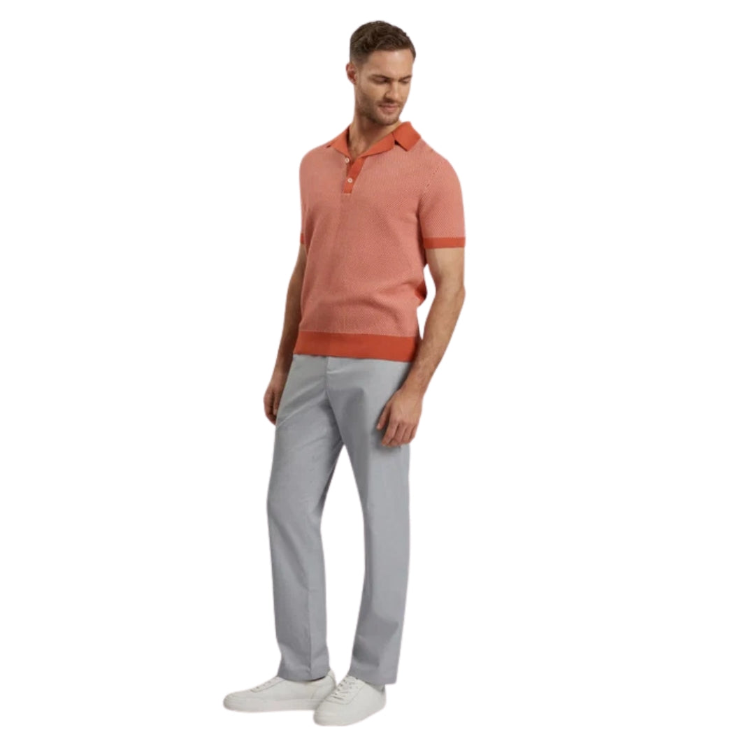 Ted Baker Gregry Small Stitch Red Knitted Polo