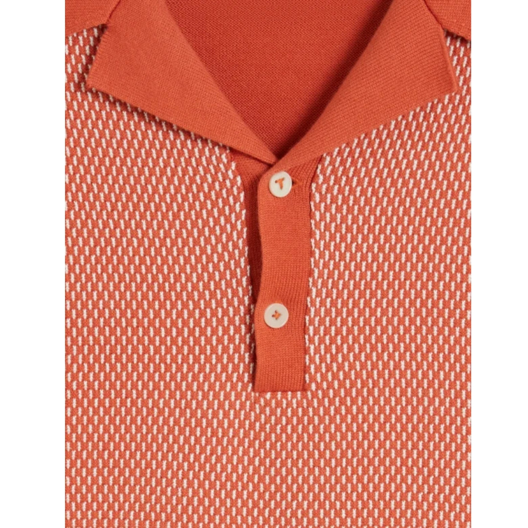 Ted Baker Gregry Small Stitch Red Knitted Polo