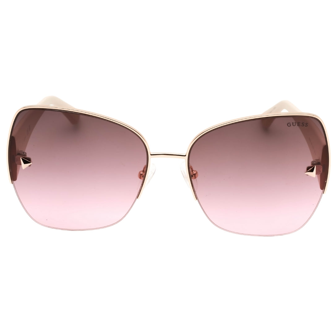 Guess Gradient Bordeaux Lensed Shiny Rose Gold Sunglasses