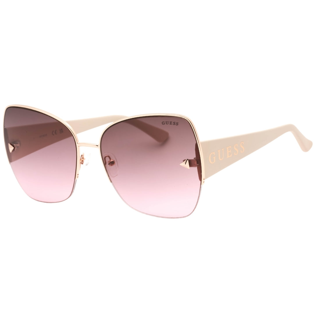 Guess Gradient Bordeaux Lensed Shiny Rose Gold Sunglasses