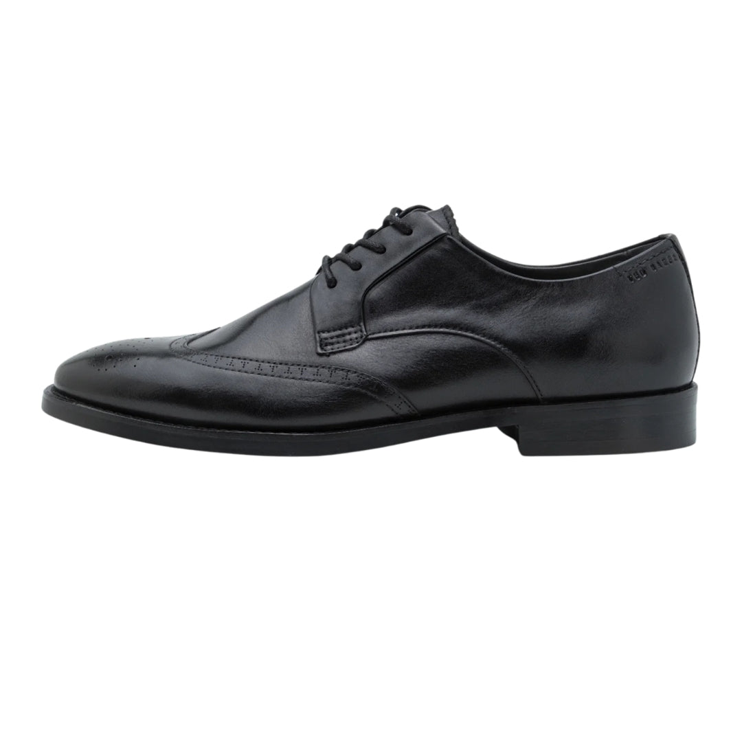 Ted Baker Hackney Wing Toe Brogue Detail Black Shoes