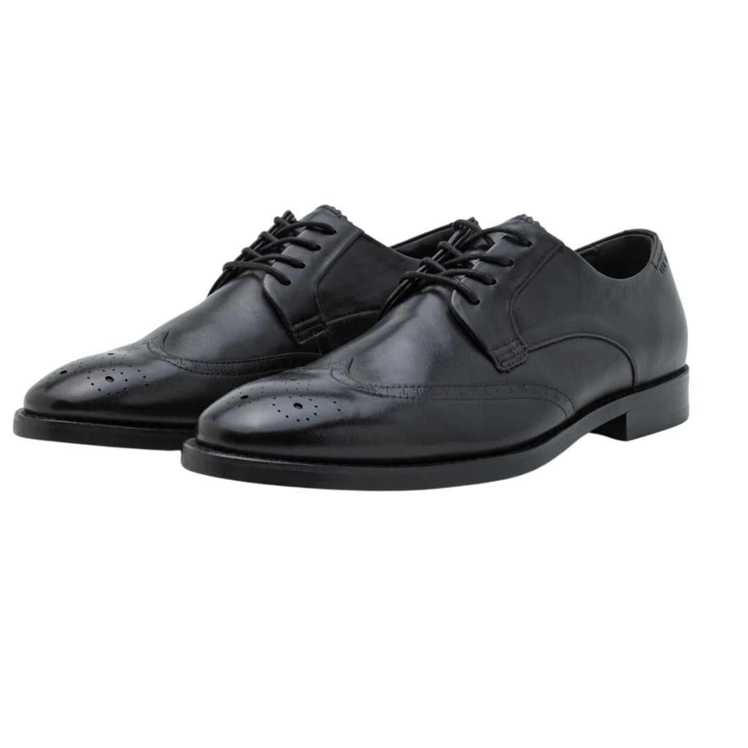 Ted Baker Hackney Wing Toe Brogue Detail Black Shoes