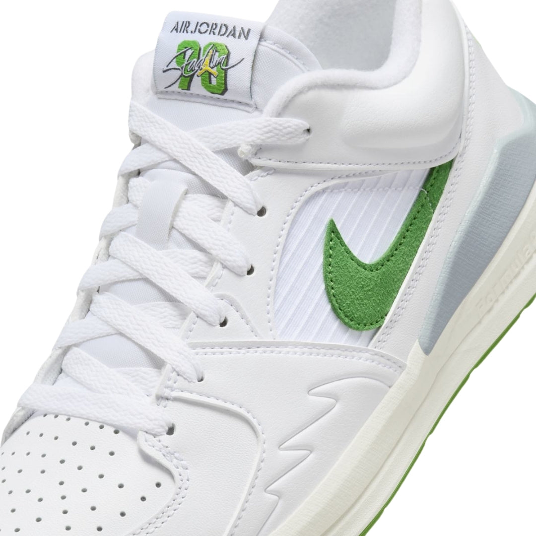 Nike Jordan Stadium 90 Green Swoosh White Sneakers