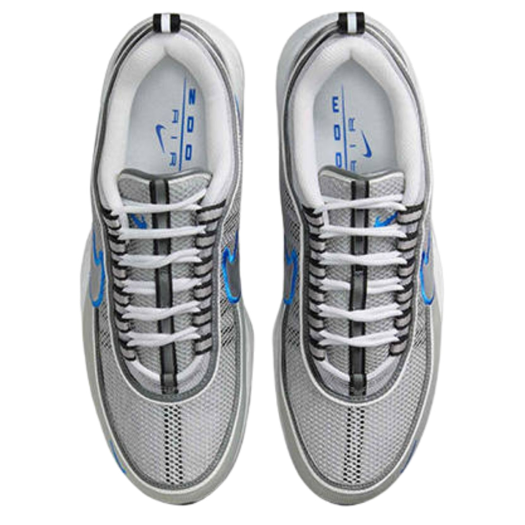 Nike Zoom Spiridon Metallic Silver/Signal Blue Trainers UK 6