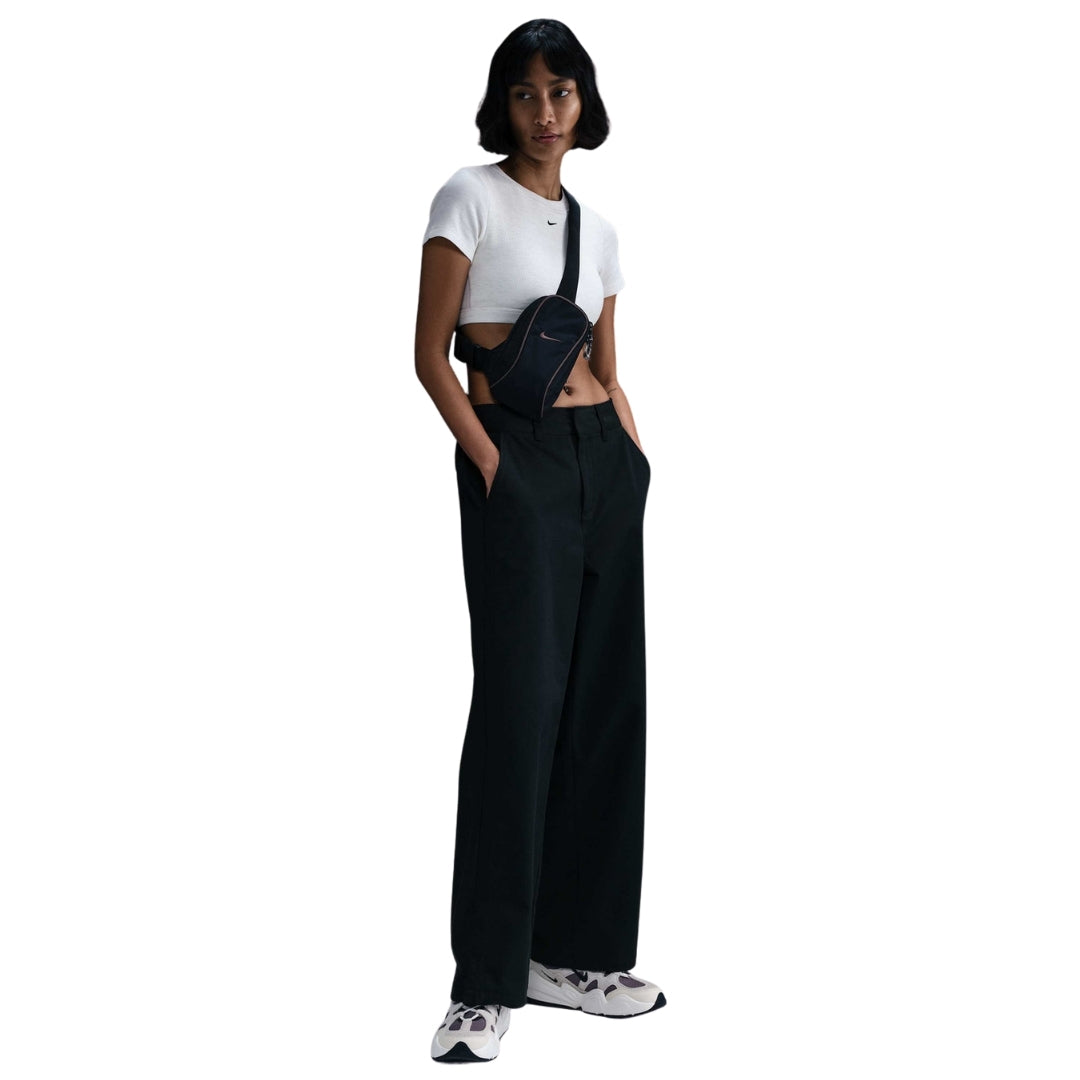Nike Sportswear Collection Women's Mid-Rise Black Twill Trousers S