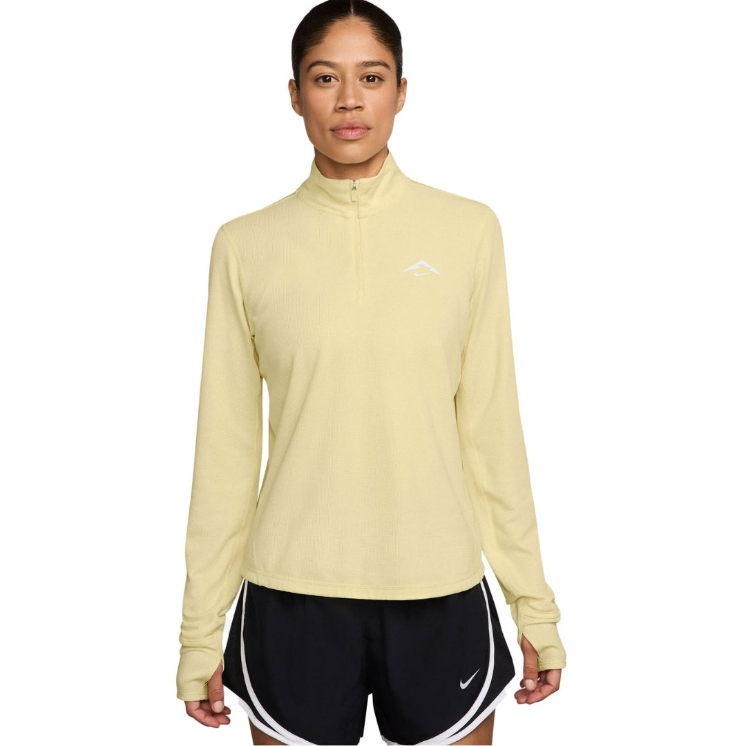 Nike Dri-FIT Trail Longsleeve 1/2-Zip Yellow Top XS