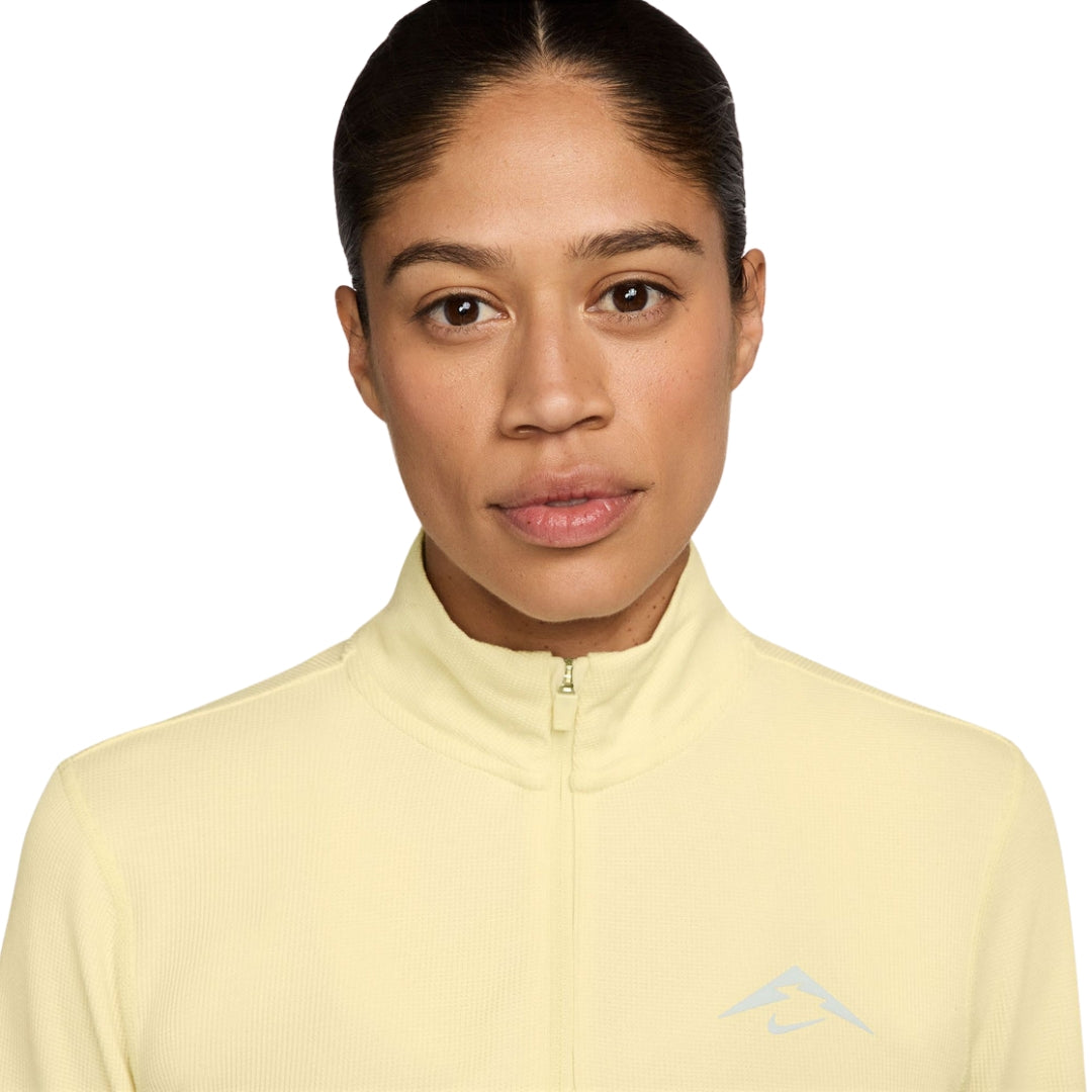 Nike Dri-FIT Trail Longsleeve 1/2-Zip Yellow Top XS