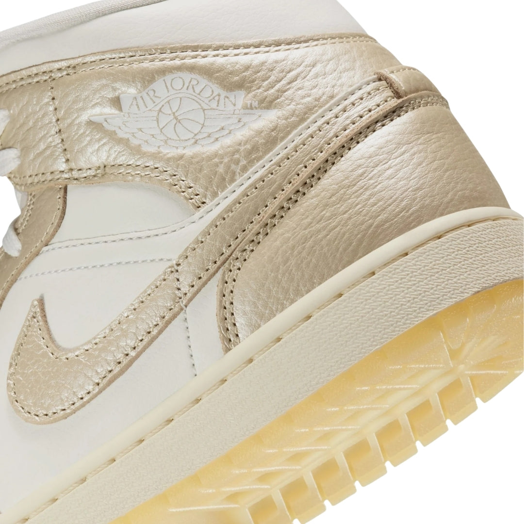 Nike Air Jordan 1 Mid SE Metallic Team Gold Trainers UK 8