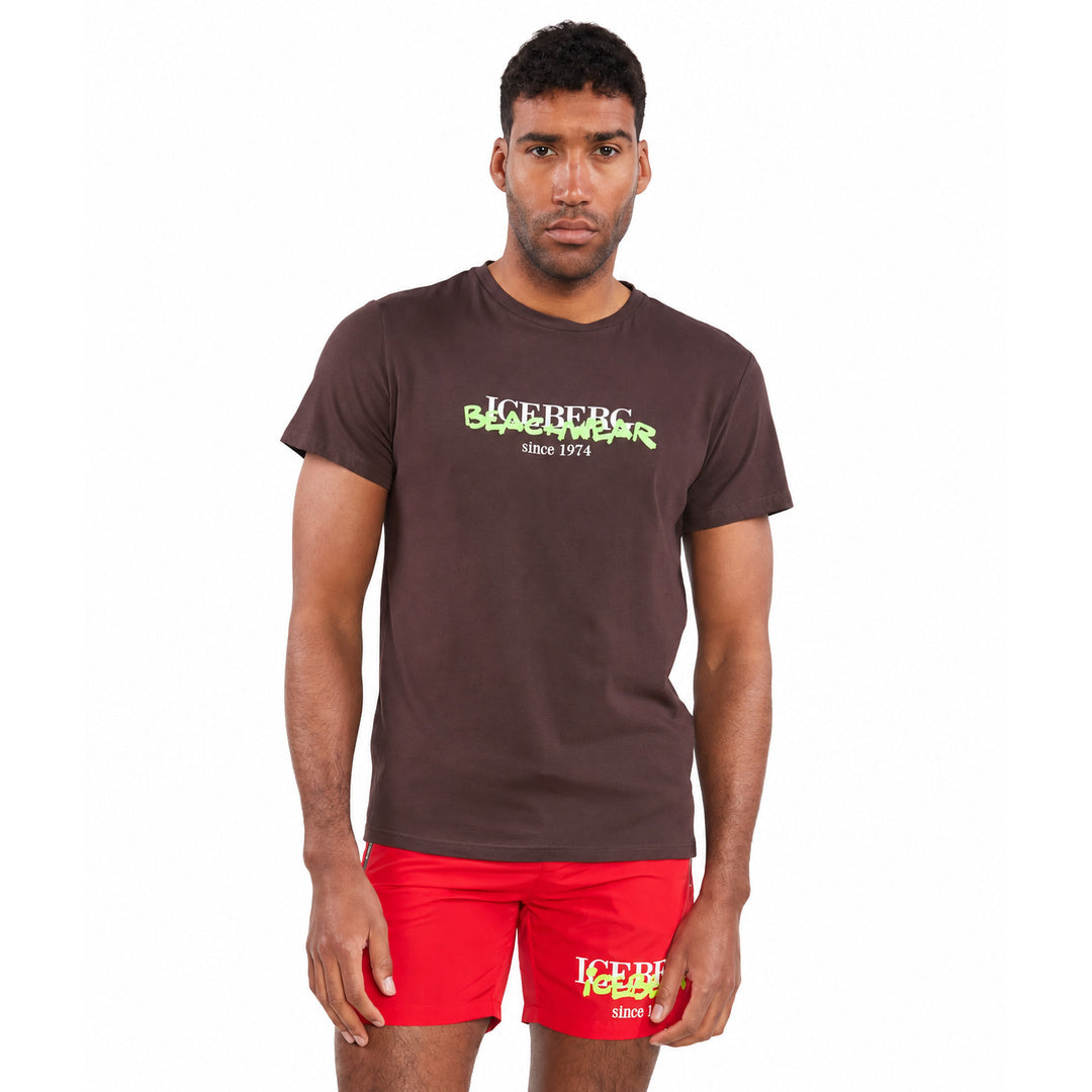 Iceberg Beachwear Logo Brown T-Shirt