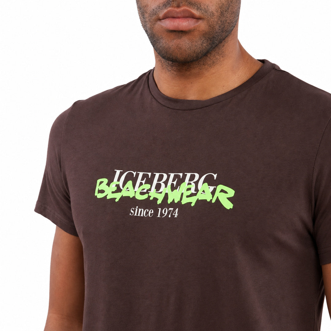 Iceberg Beachwear Logo Brown T-Shirt