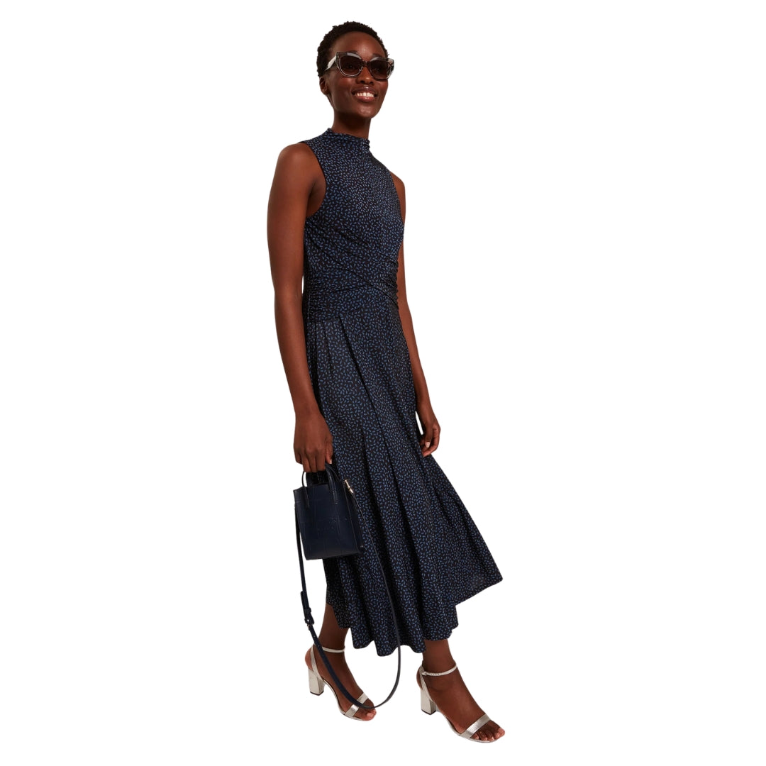 Ted Baker Inisha Printed Sleeveless Black Midi Dress