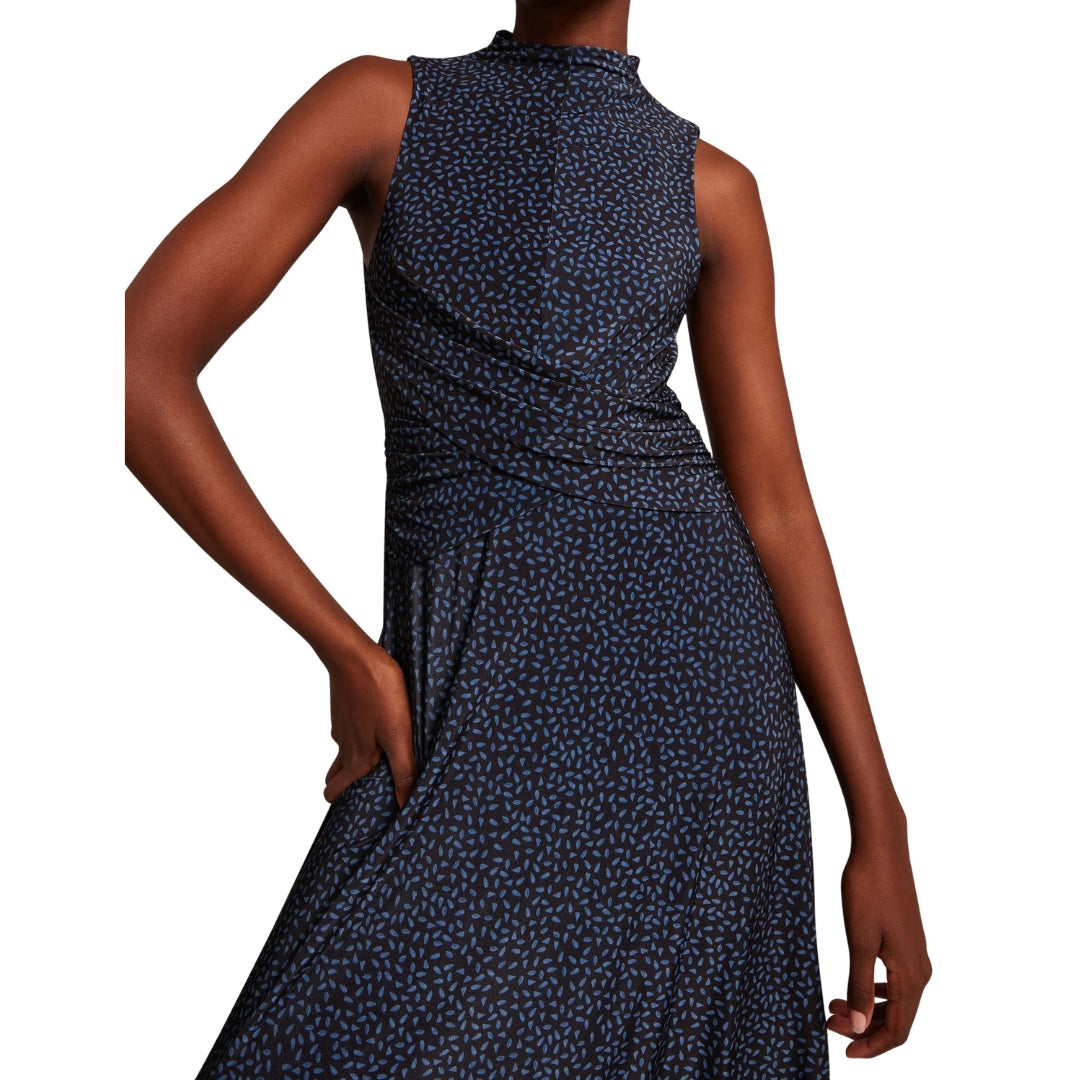 Ted Baker Inisha Printed Sleeveless Black Midi Dress
