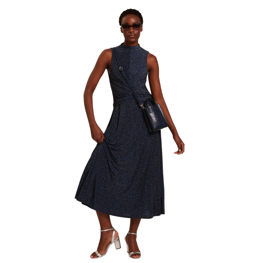 Ted Baker Inisha Printed Sleeveless Black Midi Dress