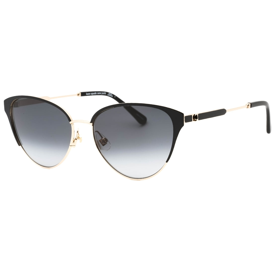 Kate Spade Dark Grey SF Lens Black Detail Gold Sunglasses One Size