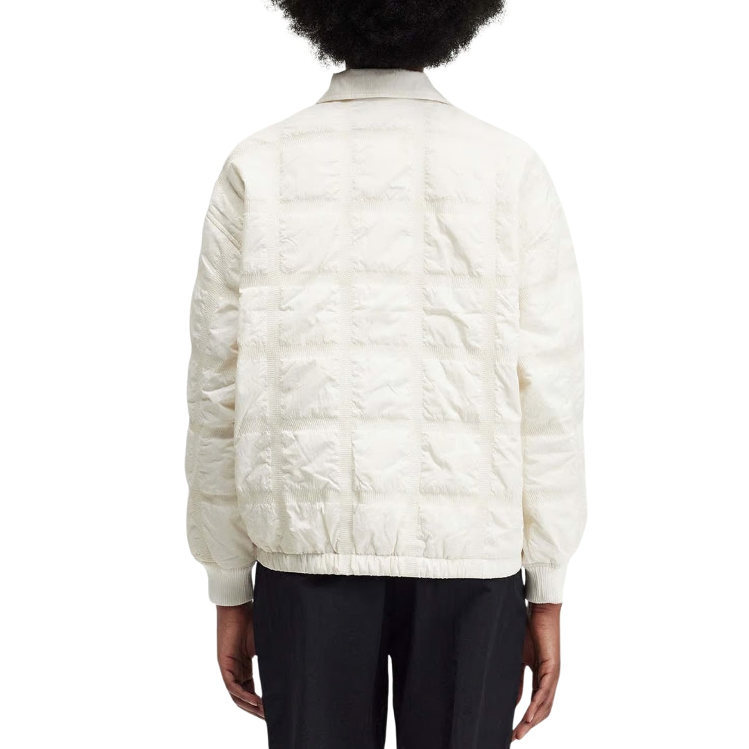 Fred Perry Snap Button Quilted Cream Bomber Jacket 6