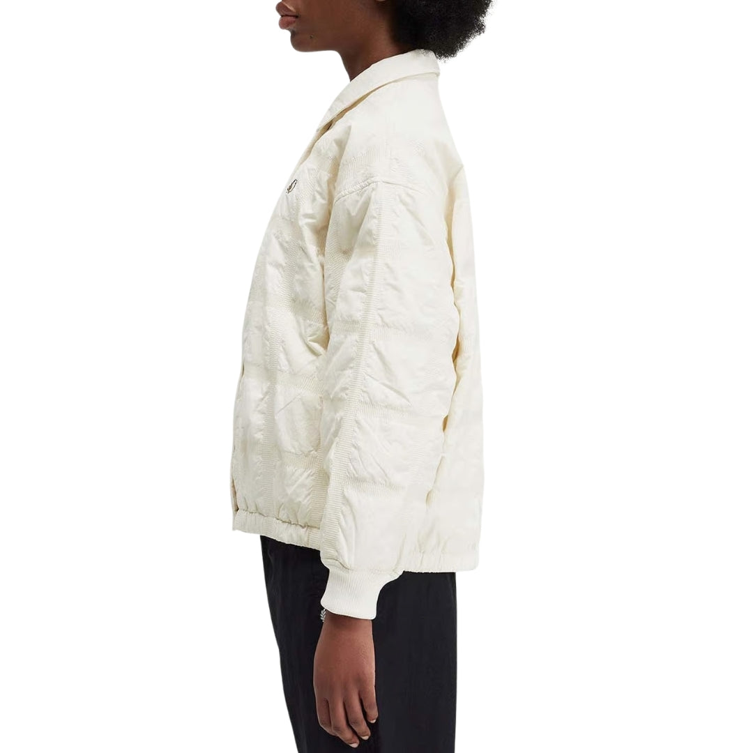 Fred Perry Snap Button Quilted Cream Bomber Jacket 6