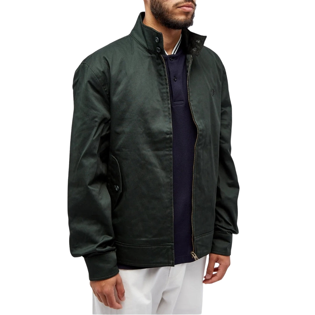 Fred Perry Waxed Night Green Harrington Jacket XS