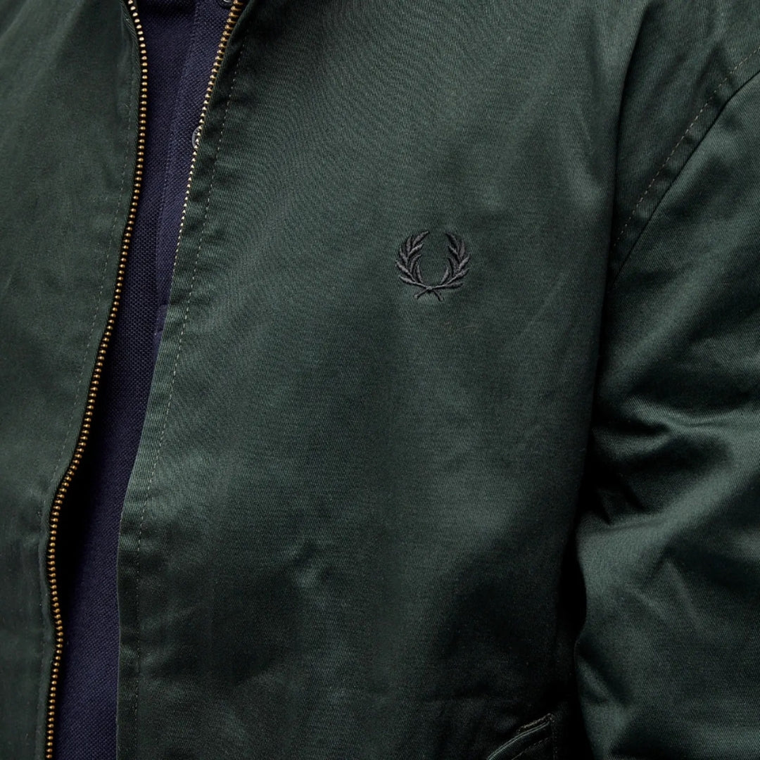 Fred Perry Waxed Night Green Harrington Jacket XS