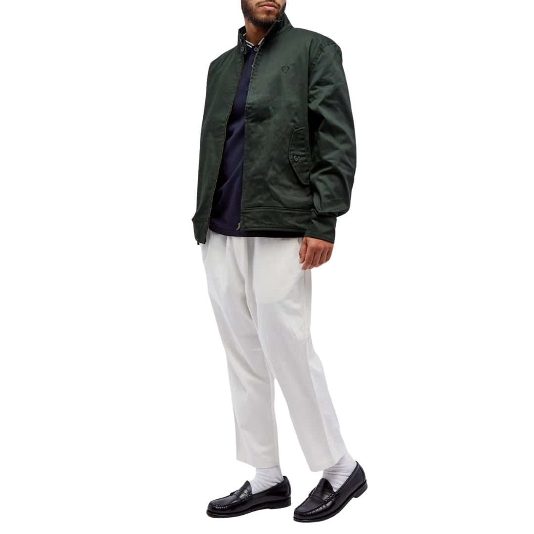 Fred Perry Waxed Night Green Harrington Jacket XS