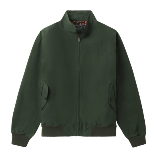 Fred Perry Made In England Waxed Night Green Harrington Jacket XS