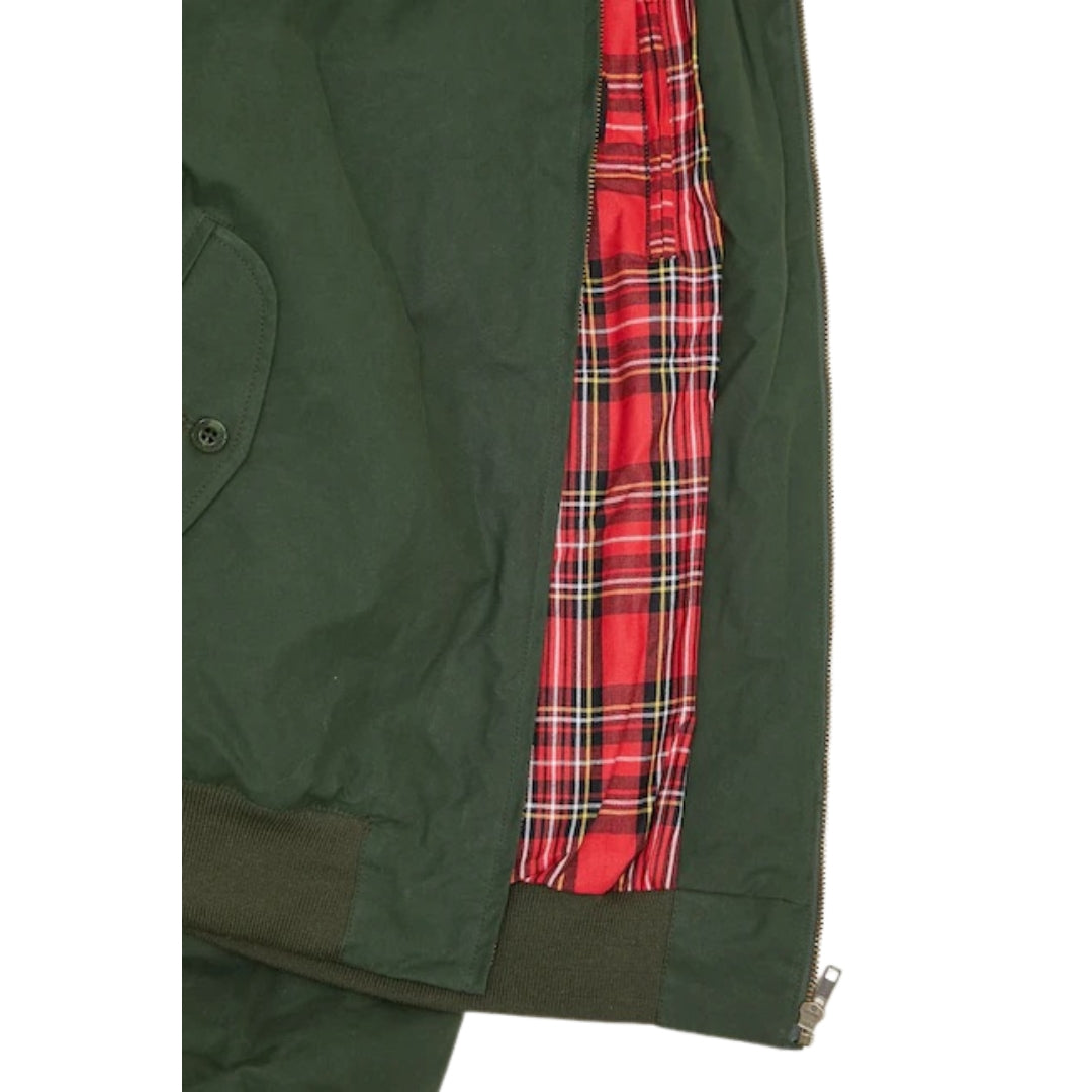 Fred Perry Made In England Waxed Night Green Harrington Jacket XS