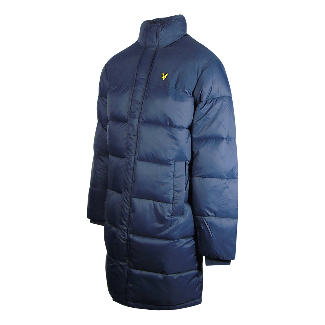 Lyle & Scott Longline Wadded Navy Blue Puffer Jacket