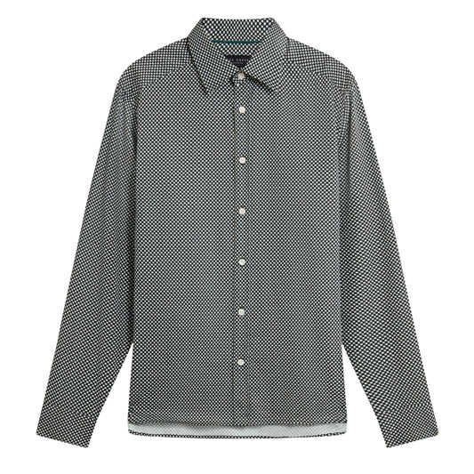 Ted Baker Jozef Mini Geo Print Khaki Shirt