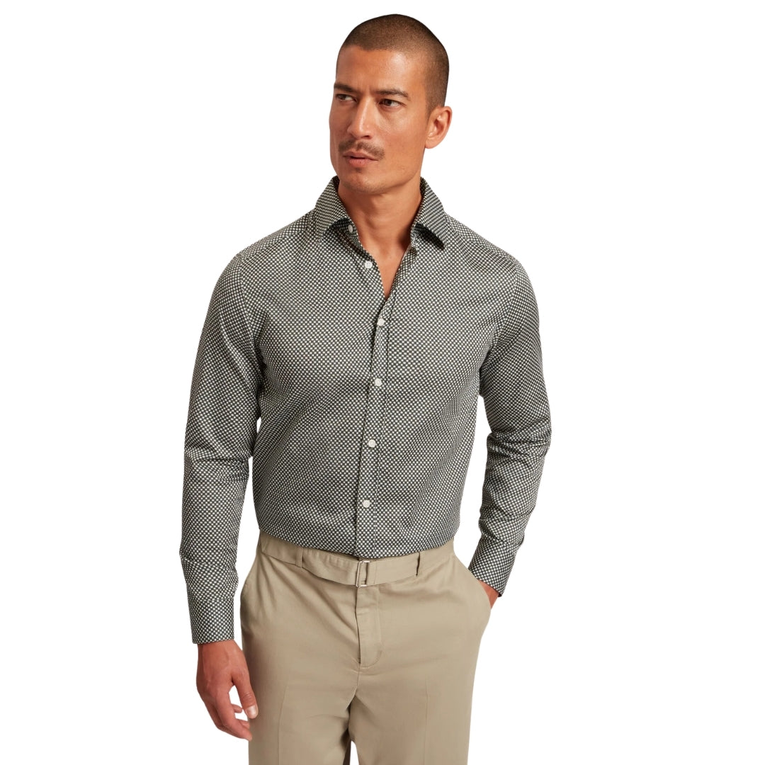 Ted Baker Jozef Mini Geo Print Khaki Shirt