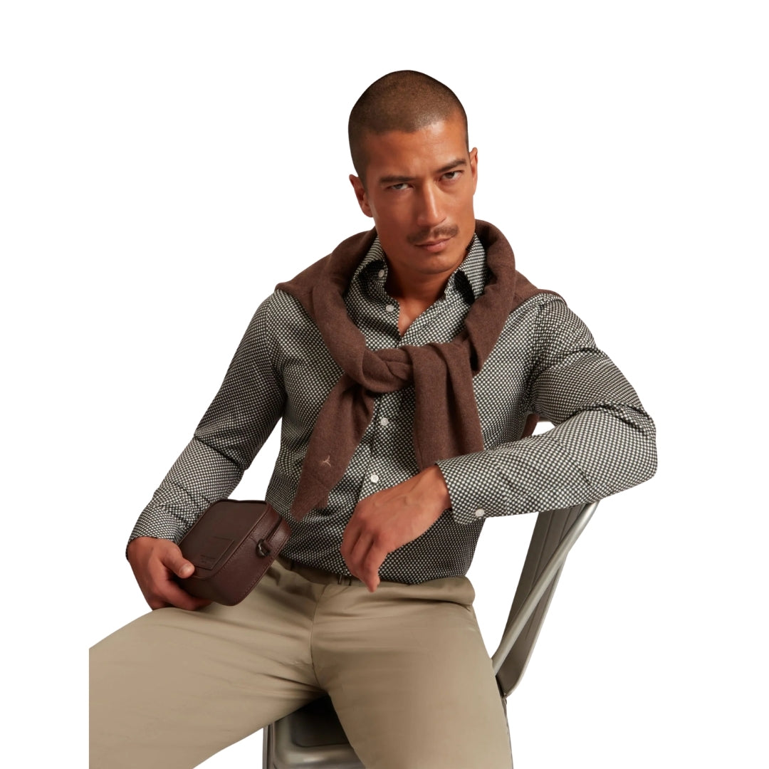 Ted Baker Jozef Mini Geo Print Khaki Shirt