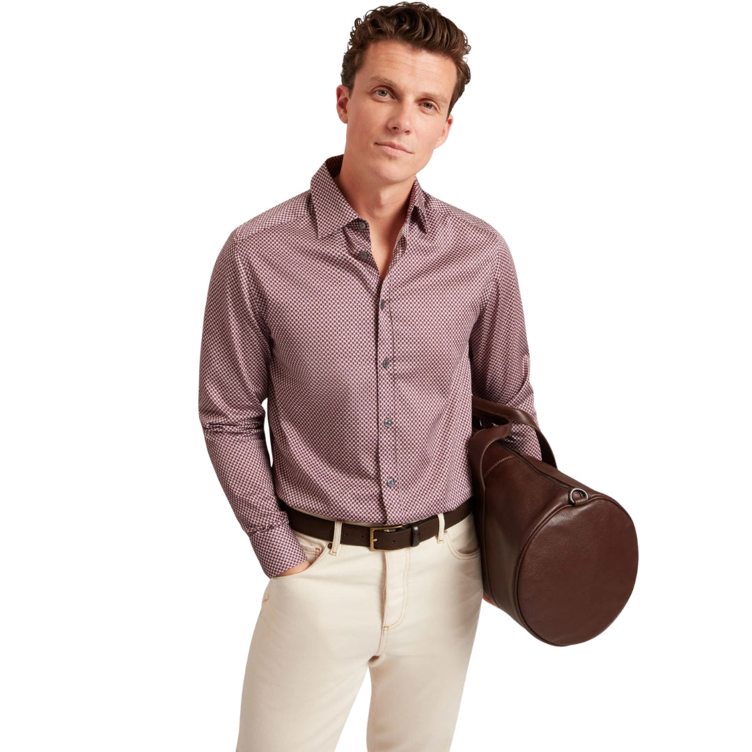 Ted Baker Jozef Mini Geo Print Light Purple Shirt