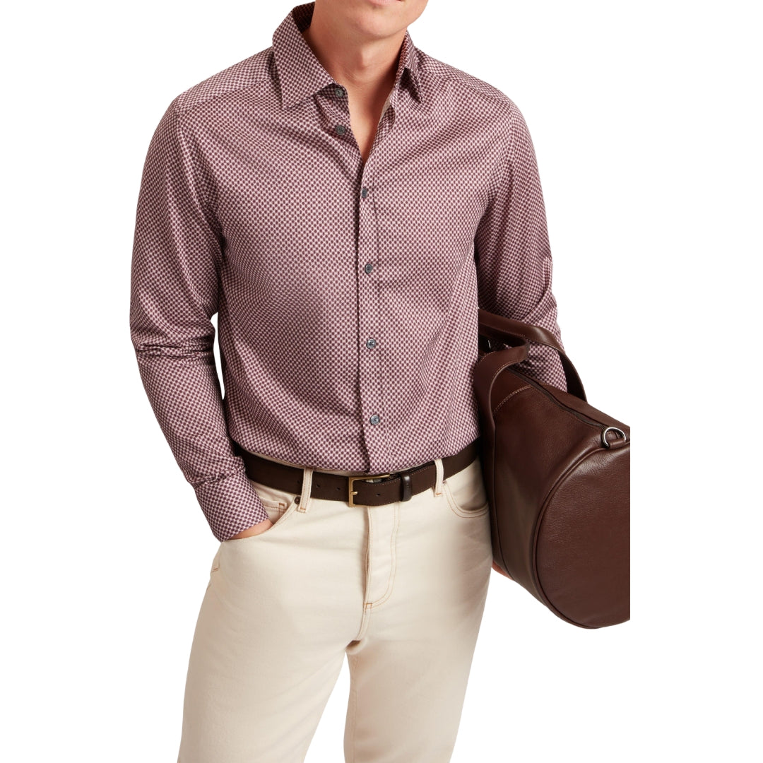 Ted Baker Jozef Mini Geo Print Light Purple Shirt