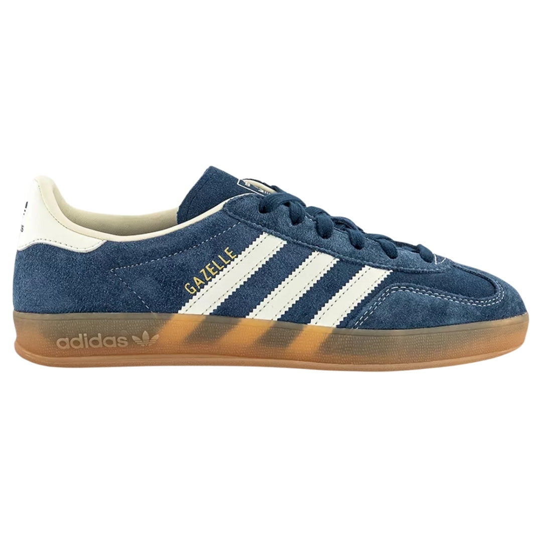 Adidas Gazelle Indoor Night Indigo Off White Gold Metallic Trainers UK 3
