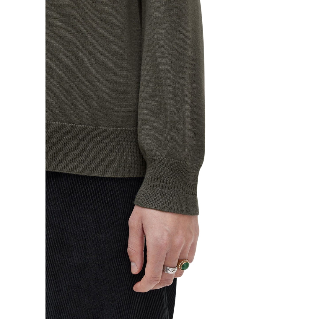 Fred Perry Plain Field Green Long Sleeve Knitted Polo S