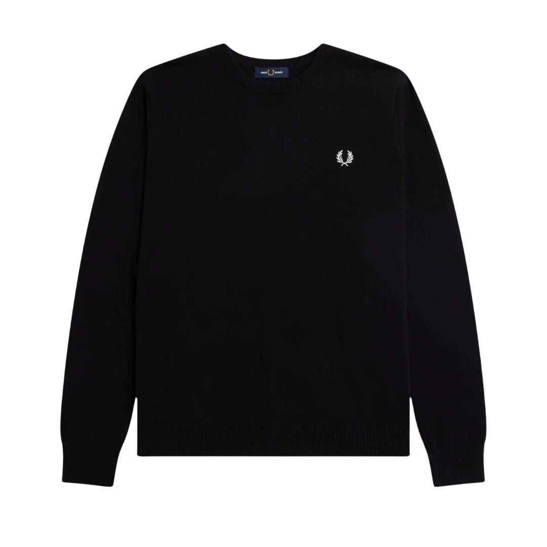 Fred Perry Graphic Laurel Wreath Black Jumper XS
