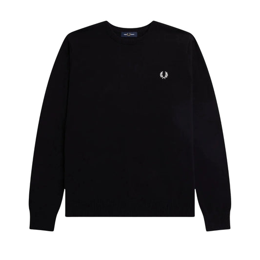 Fred Perry Graphic Laurel Wreath Black Jumper XS