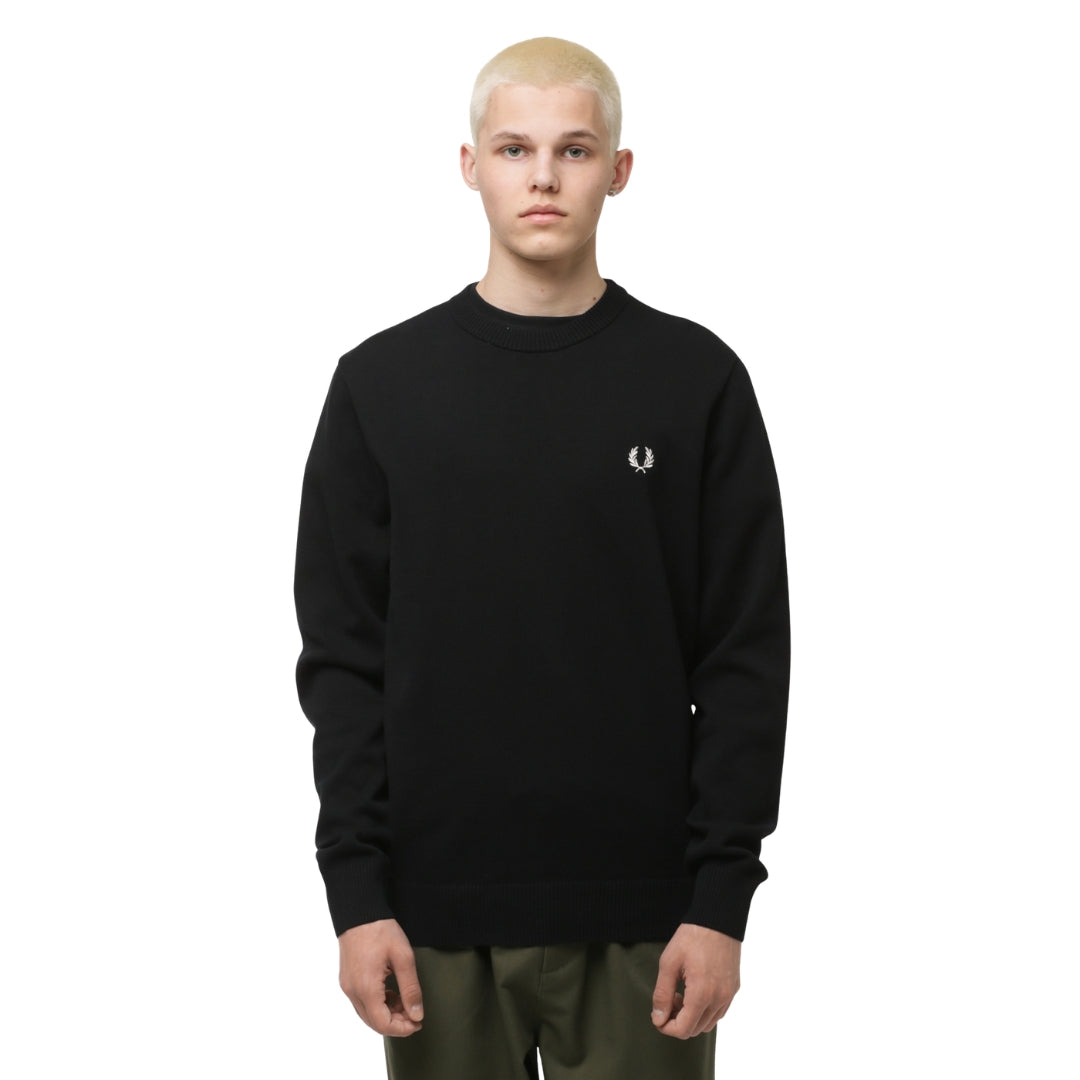 Fred Perry Graphic Laurel Wreath Black Jumper XS