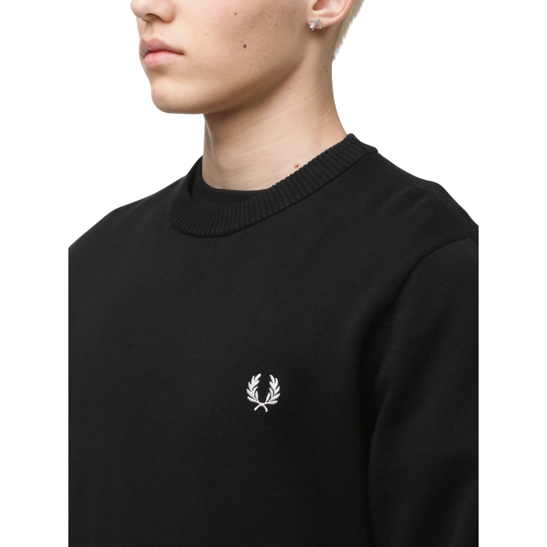 Fred Perry Graphic Laurel Wreath Black Jumper XS