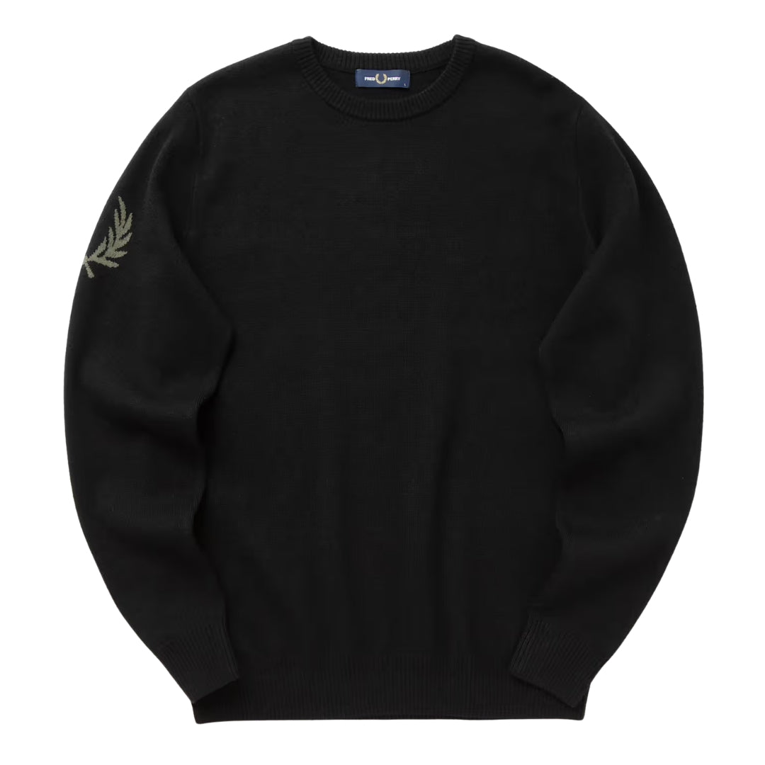 Fred Perry Laurel Wreath Knit Black Jumper S