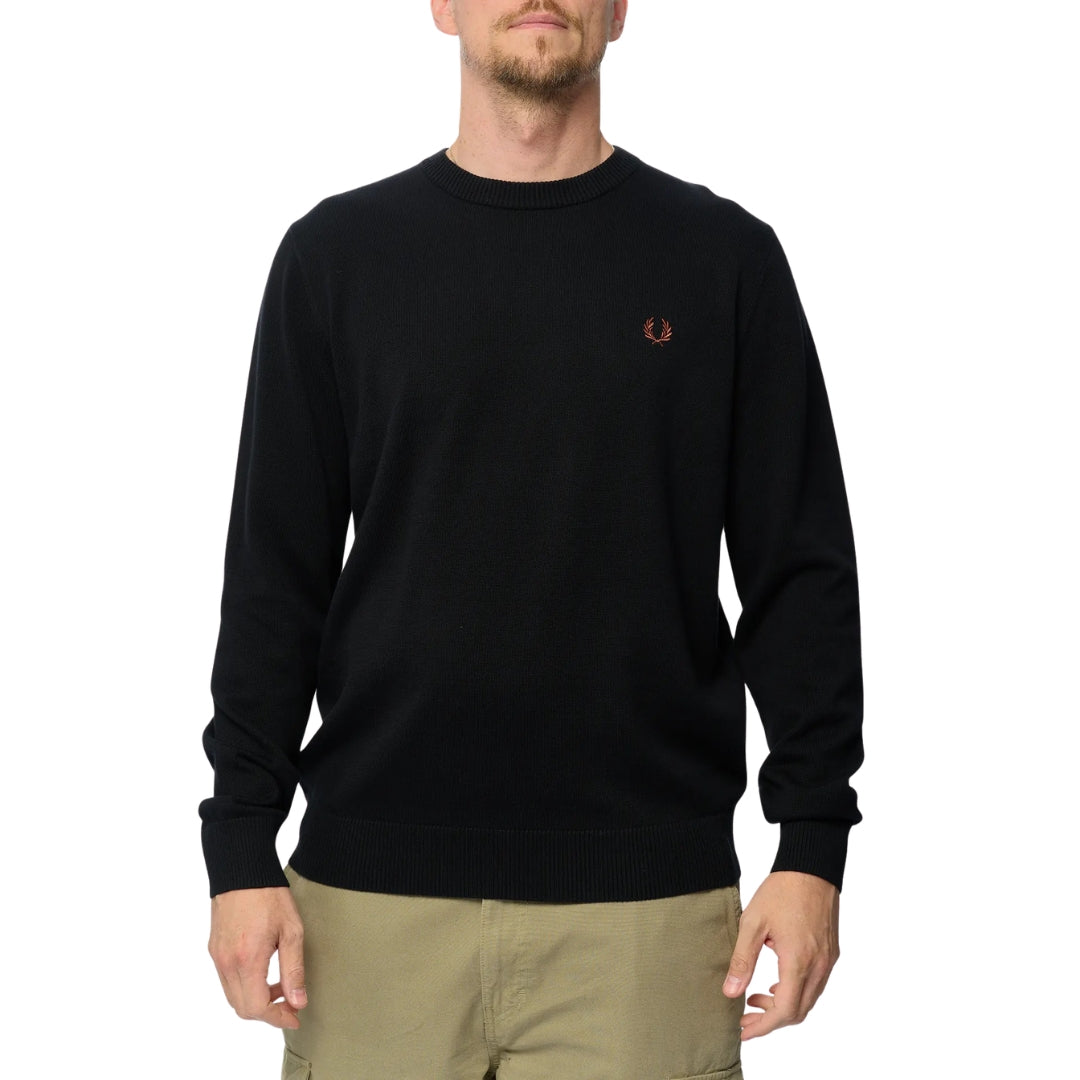 Fred Perry Boucle Laurel Wreath Black Jumper XXL