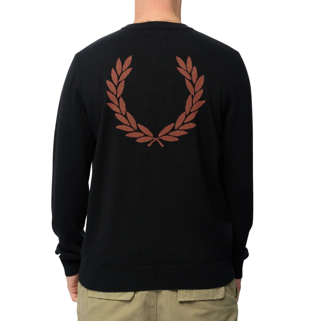 Fred Perry Boucle Laurel Wreath Black Jumper XXL