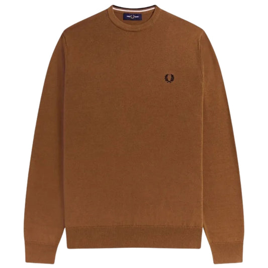 Fred Perry Brown Classic Crewneck Jumper XS