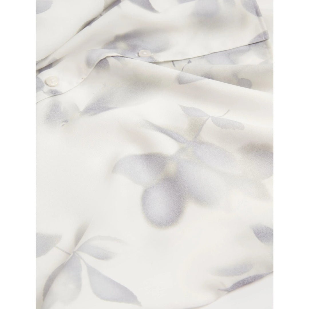 Ted Baker Kalmill Regular Fit Leaf Shadow Print White Shirt