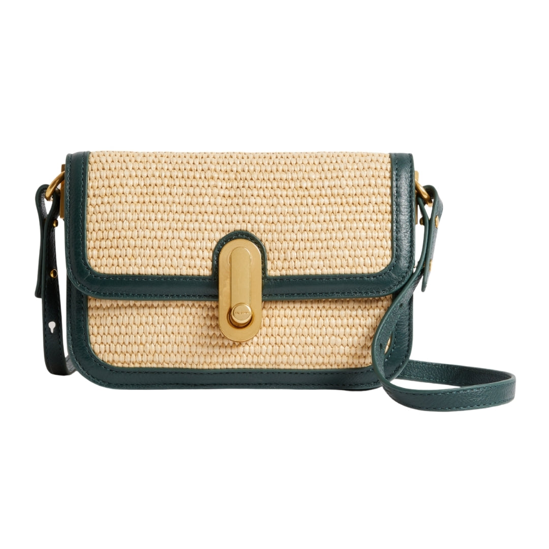 Ted Baker Twist Lock Detail Small Raffia Crossbody One Size