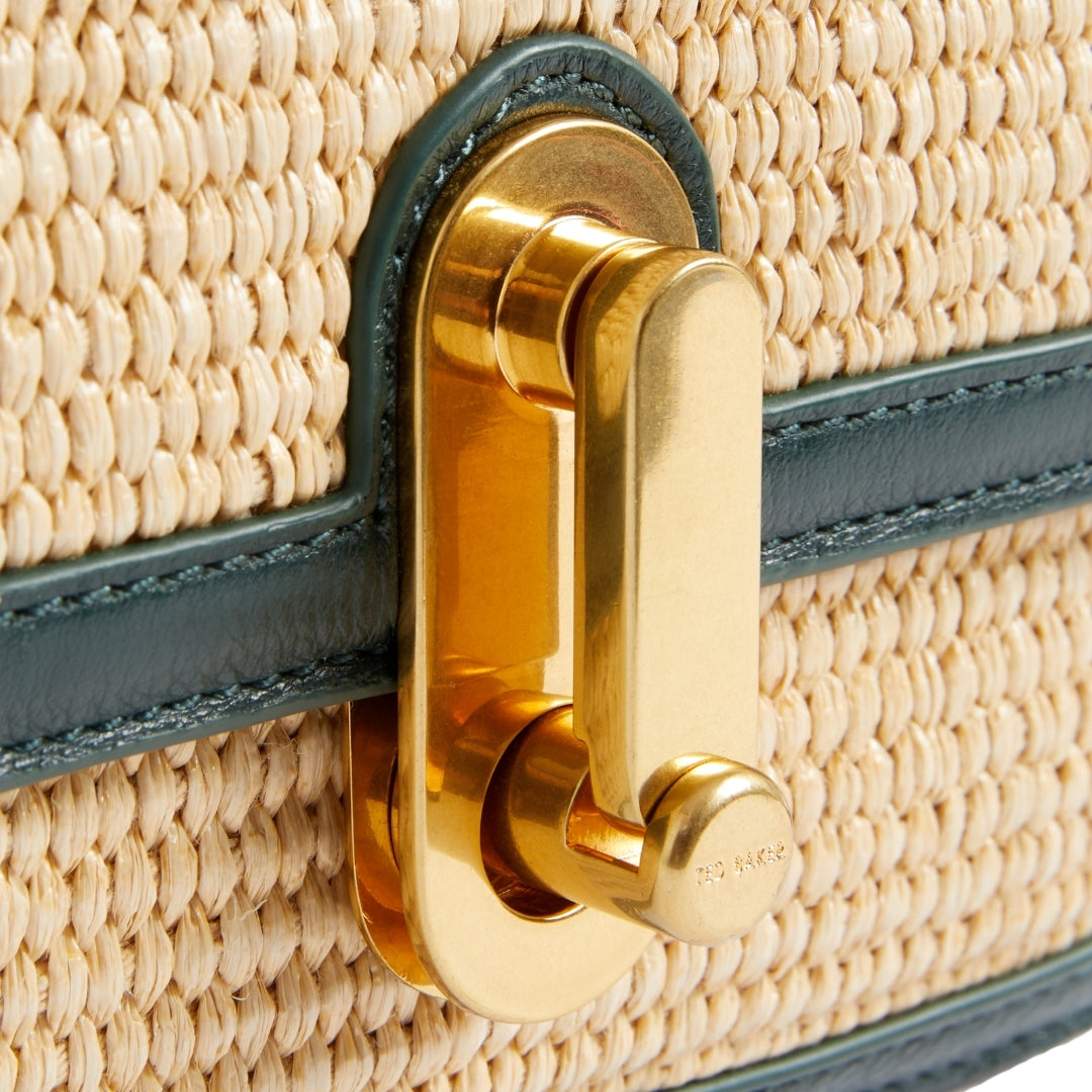 Ted Baker Twist Lock Detail Small Raffia Crossbody One Size