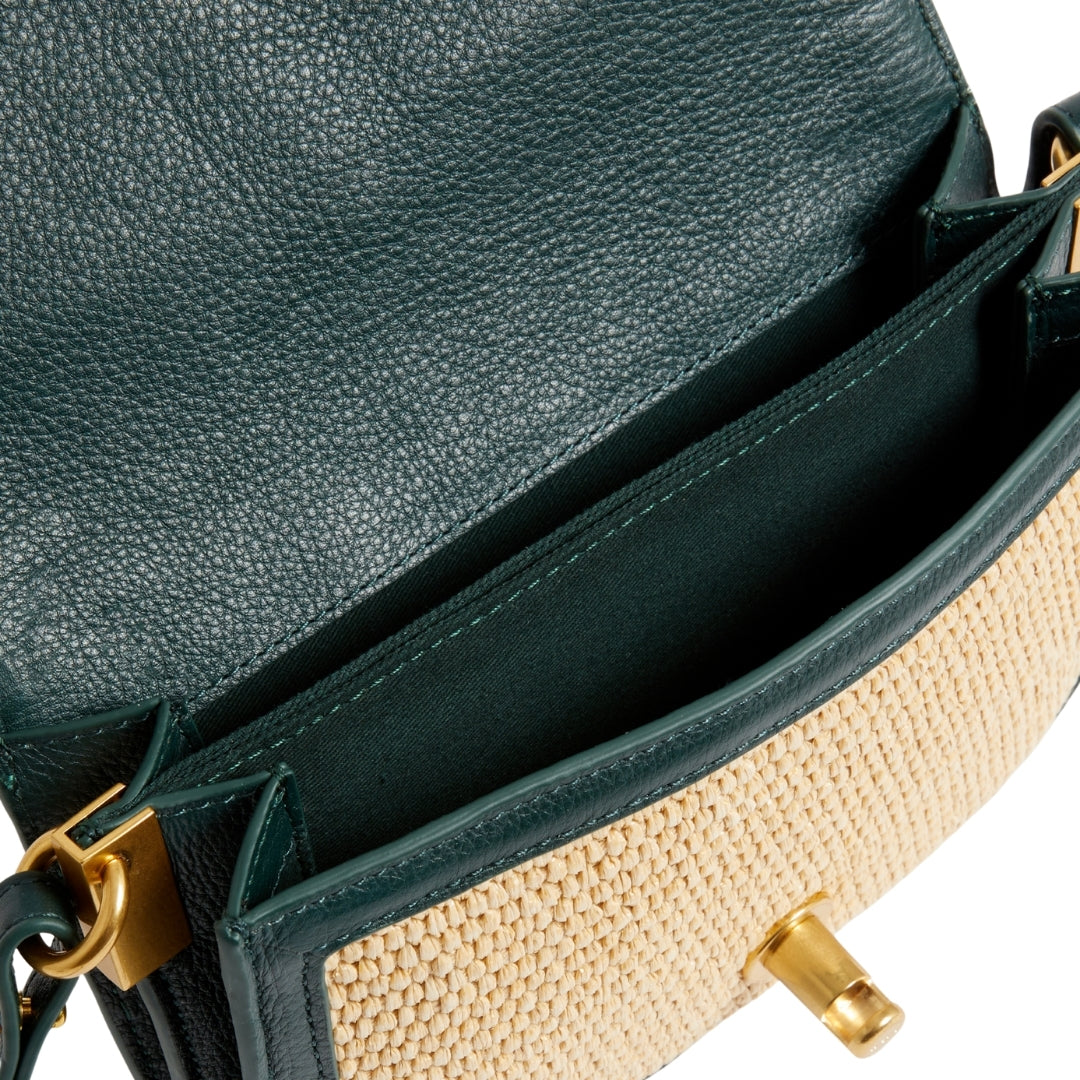 Ted Baker Twist Lock Detail Small Raffia Crossbody One Size