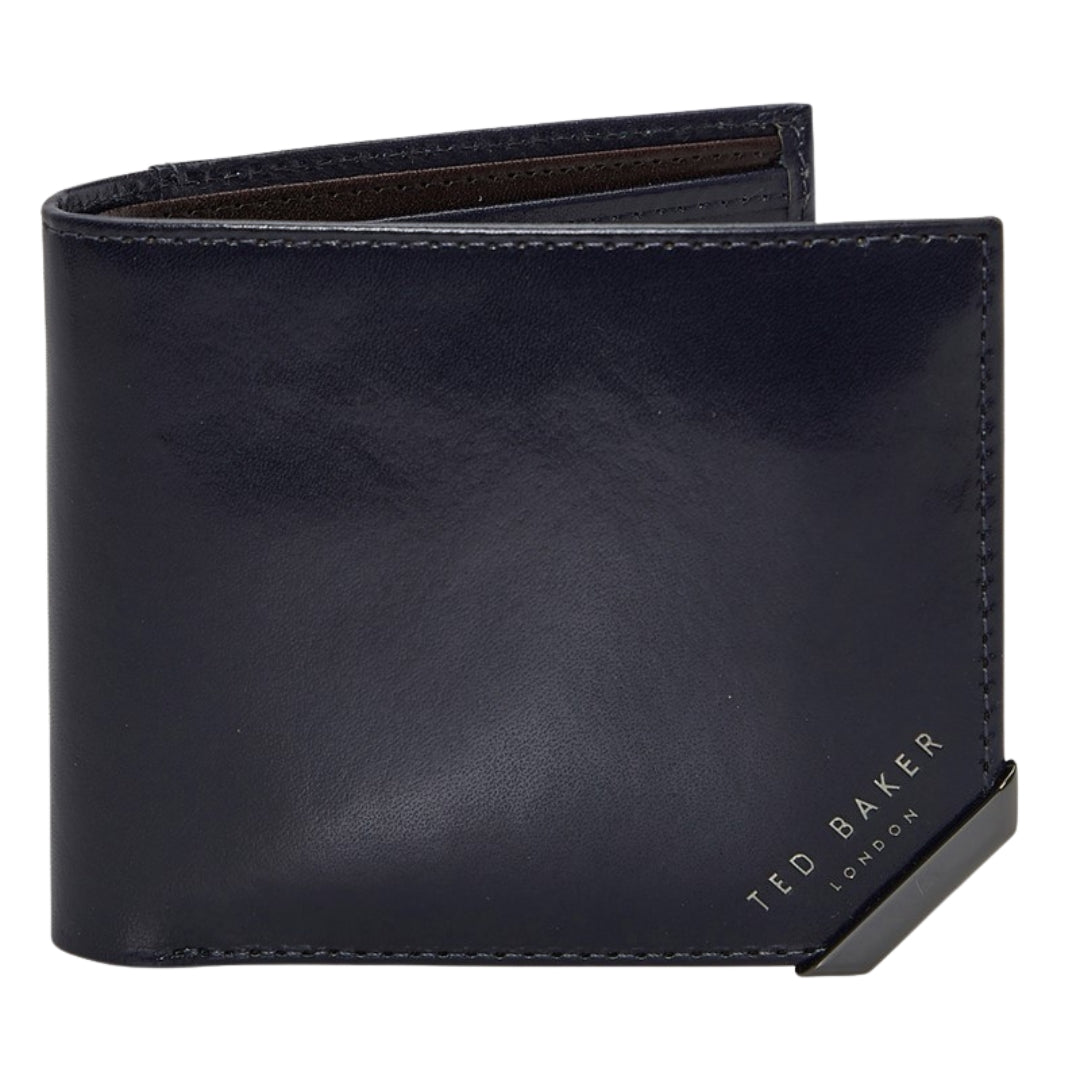 Ted Baker Kornerr Metal Corner Bifold Navy Coin Wallet