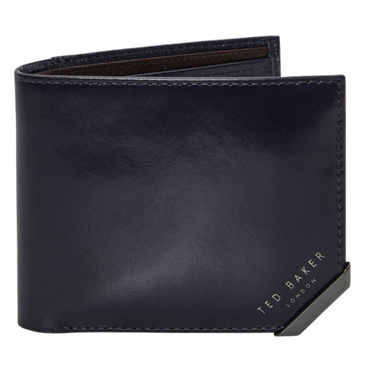 Ted Baker Kornerr Metal Corner Bifold Navy Coin Wallet