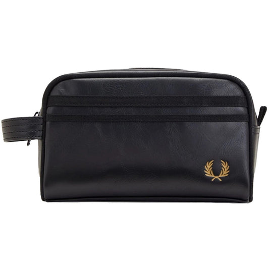 Fred Perry Tonal PU Black Wash Bag 1SZ