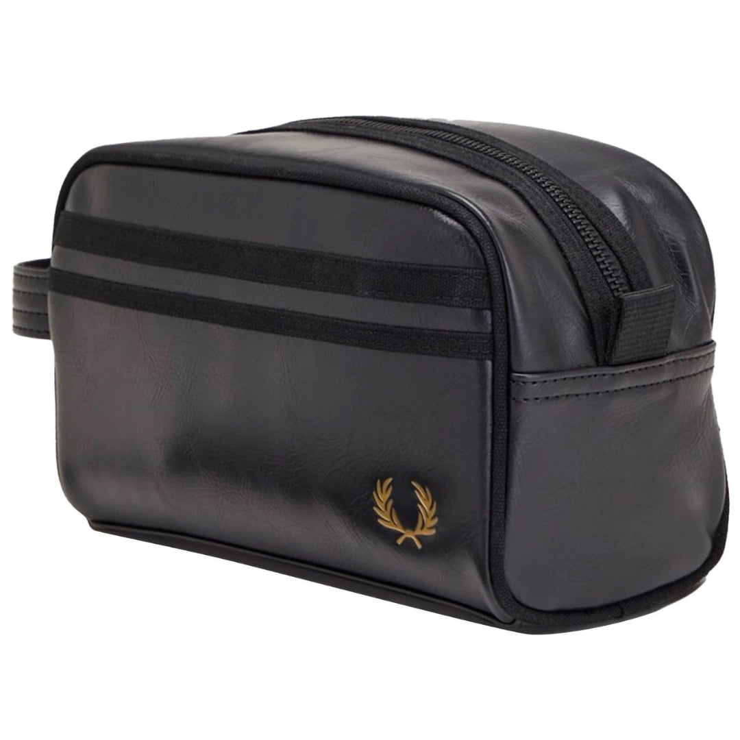 Fred Perry Tonal PU Black Wash Bag 1SZ