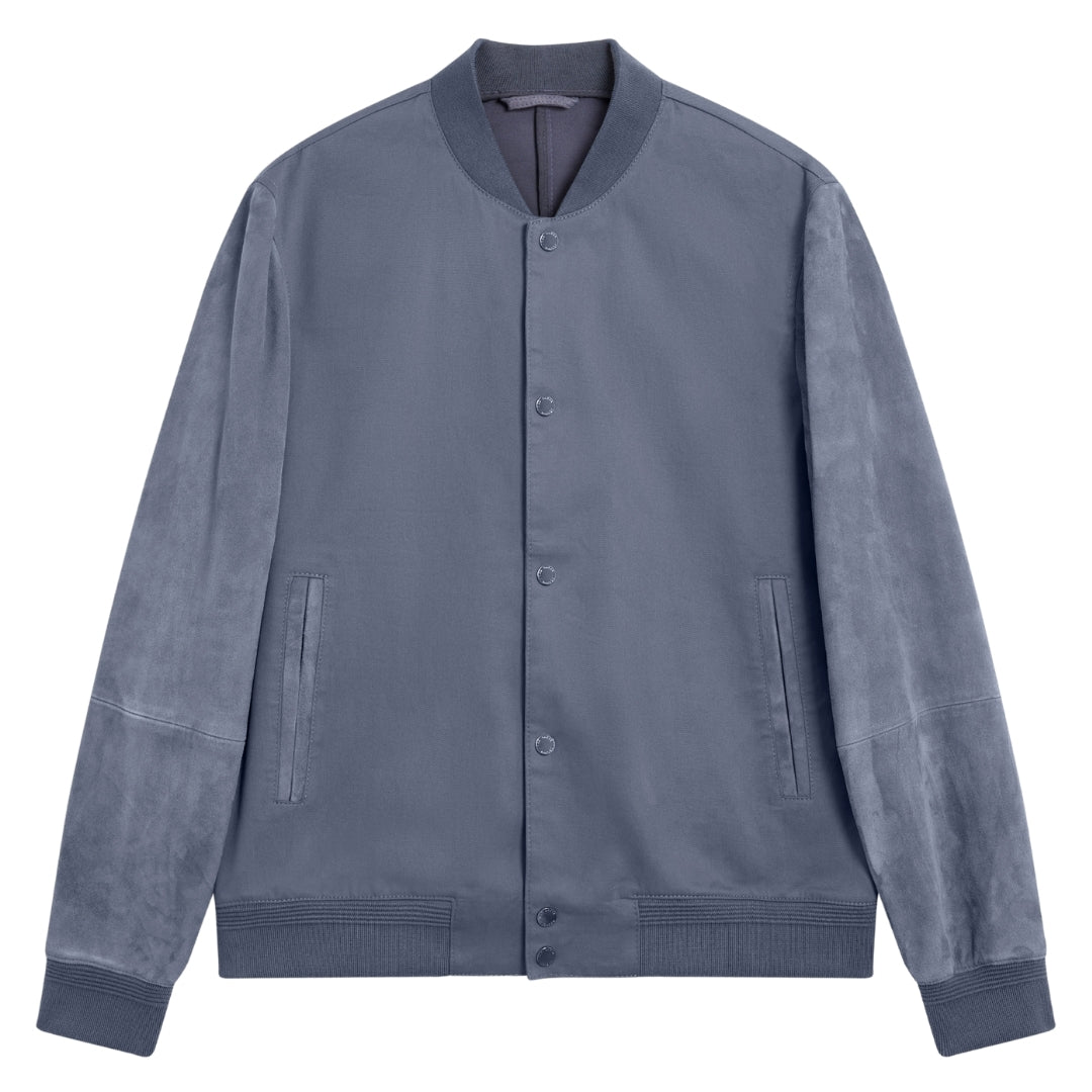 Ted Baker MMO LIAMS Cotton Twill & Suede Bomer Jac 8